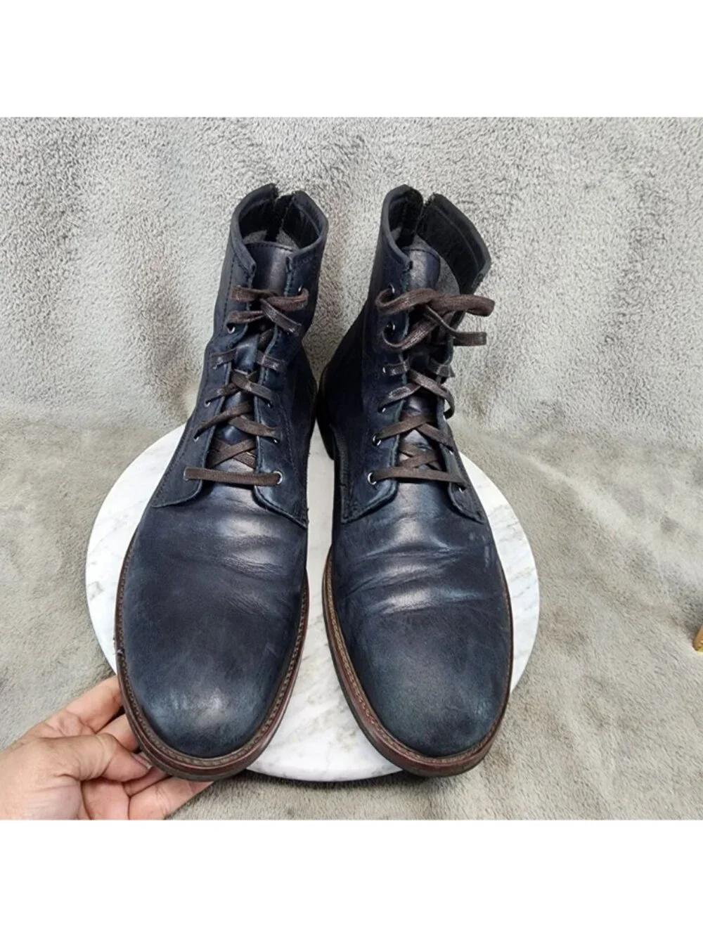 Bacco Bucci Shoes Mens Size 13 Studio Black Leather Lace Up Boots *Read*